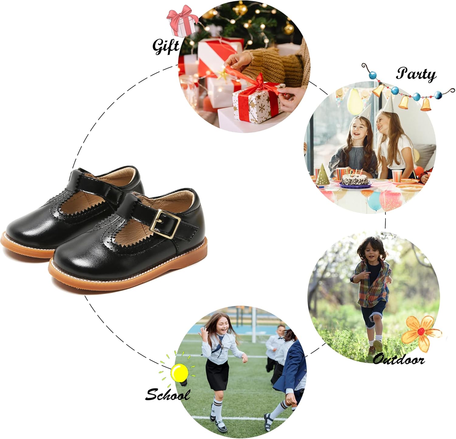 Felix & Flora Toddler Little Girl Mary Jane Dress Shoes - Ballet Flats for Easter Flower Girl Party School Shoes. - Image 5