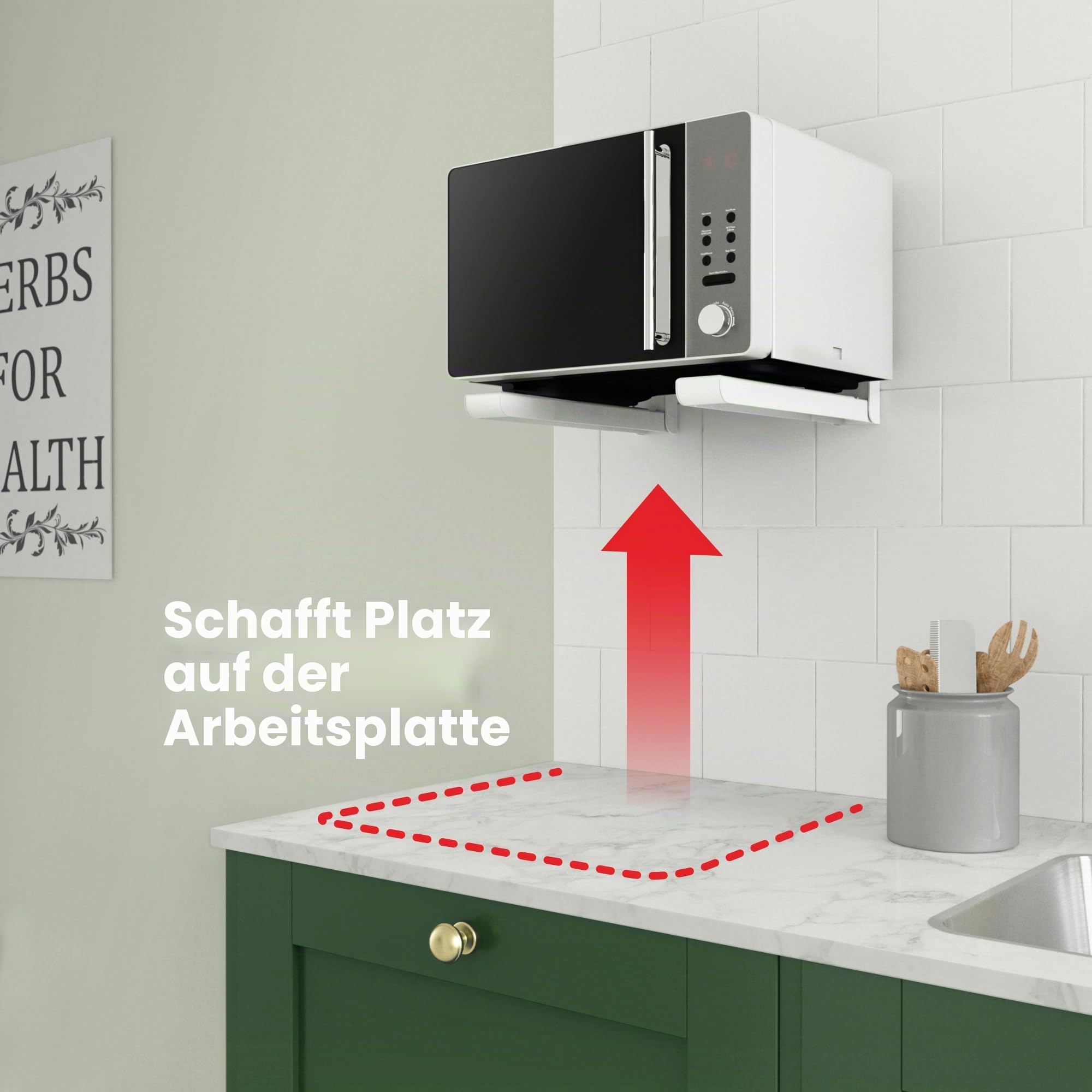 AVF EM60W-A Universal-Mikrowellen-Halterung zur Wandmontage, Weiß, Arme ausziehbar von 29,2 cm bis 45 cm, 2 Stück
