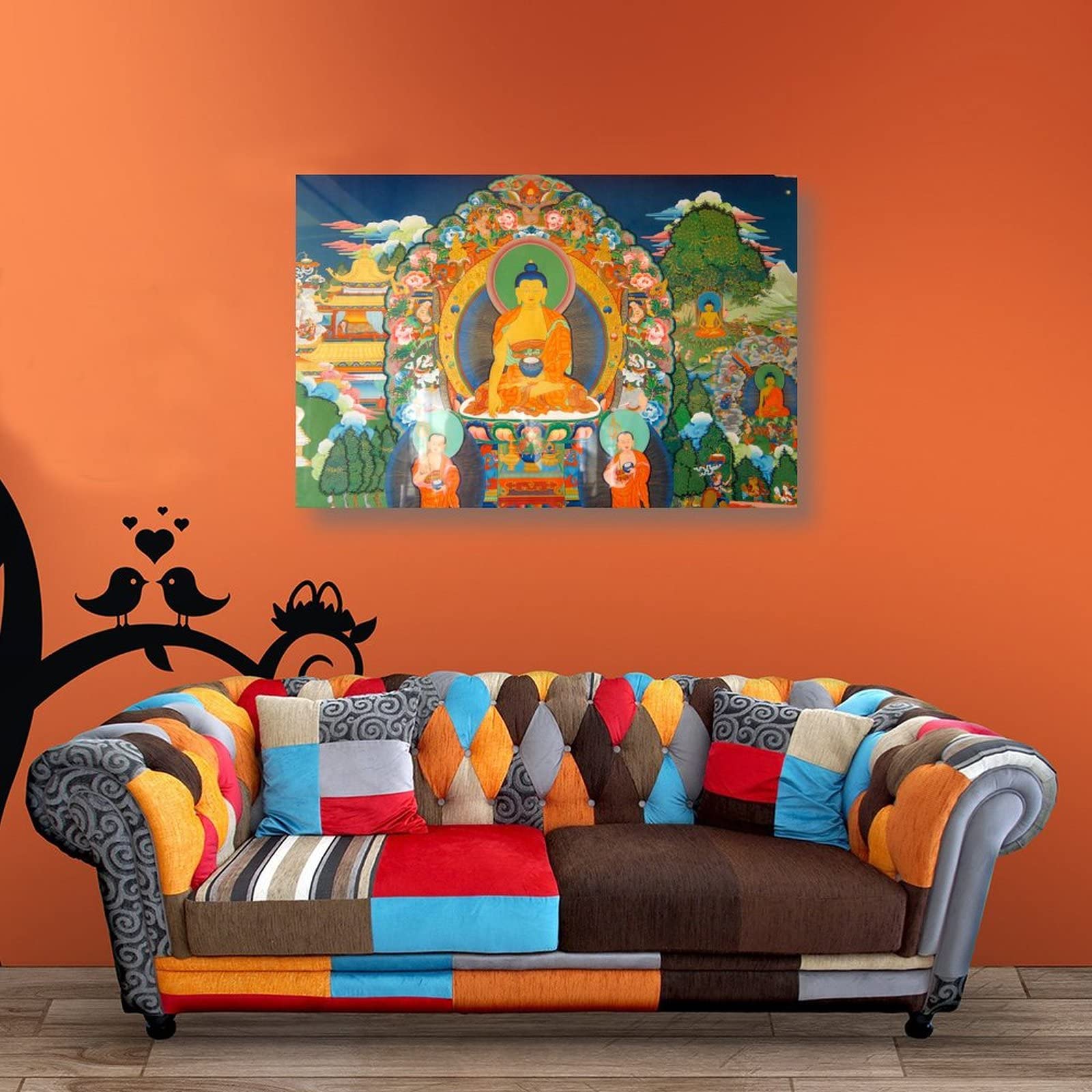 Puro Land Buddismo Religione Meditazione Poster Buddha Bodhisattva Decorazione per la casa Poster arte da parete camera da letto decorativa estetica 40 x 60 cm