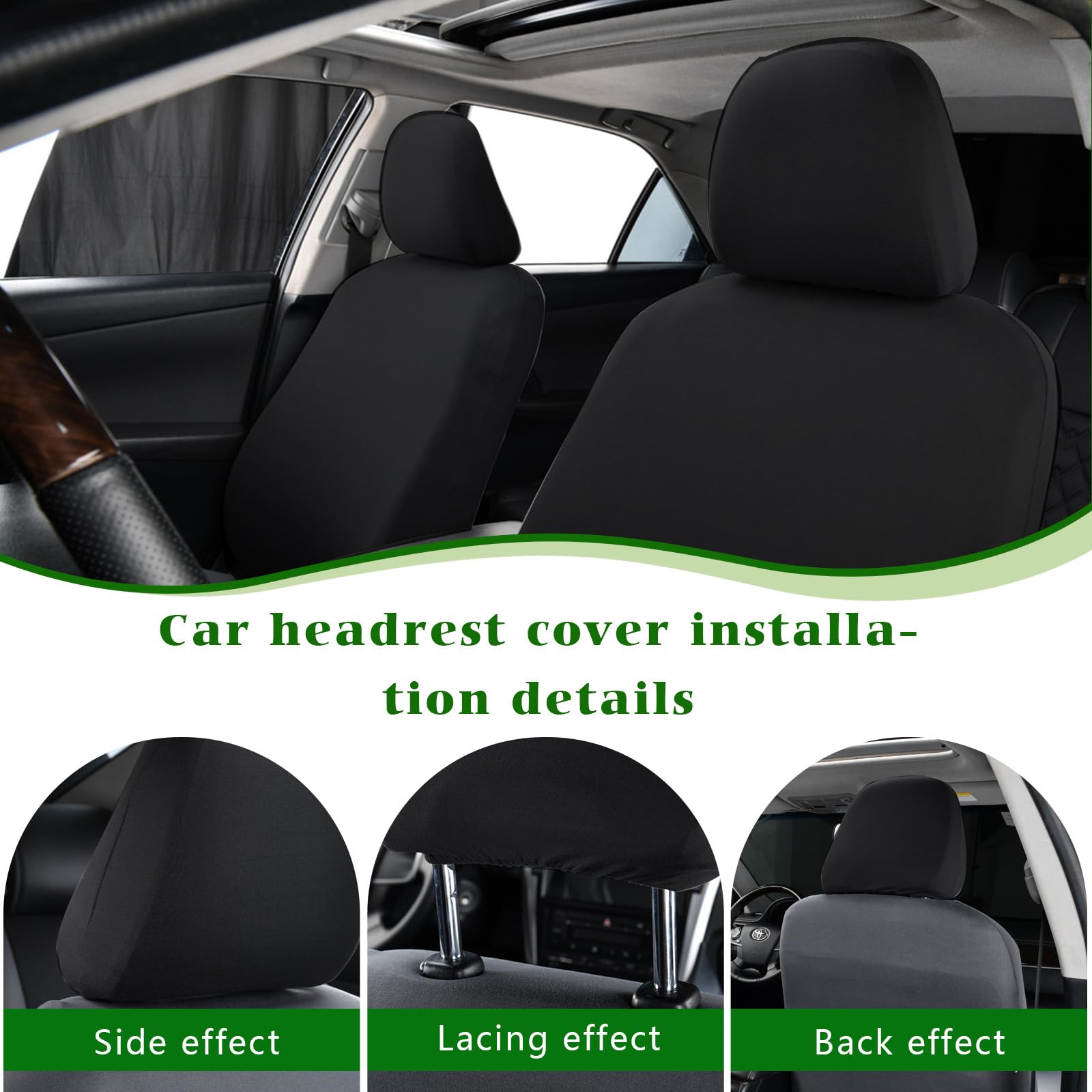 2 Pack Car Seat Headrest Covers – Breathable Mesh, Universal Fit For Most Cars, SUVs & Trucks – Reusable & Washable Protector (9.5x9.5 Inches) - View #4