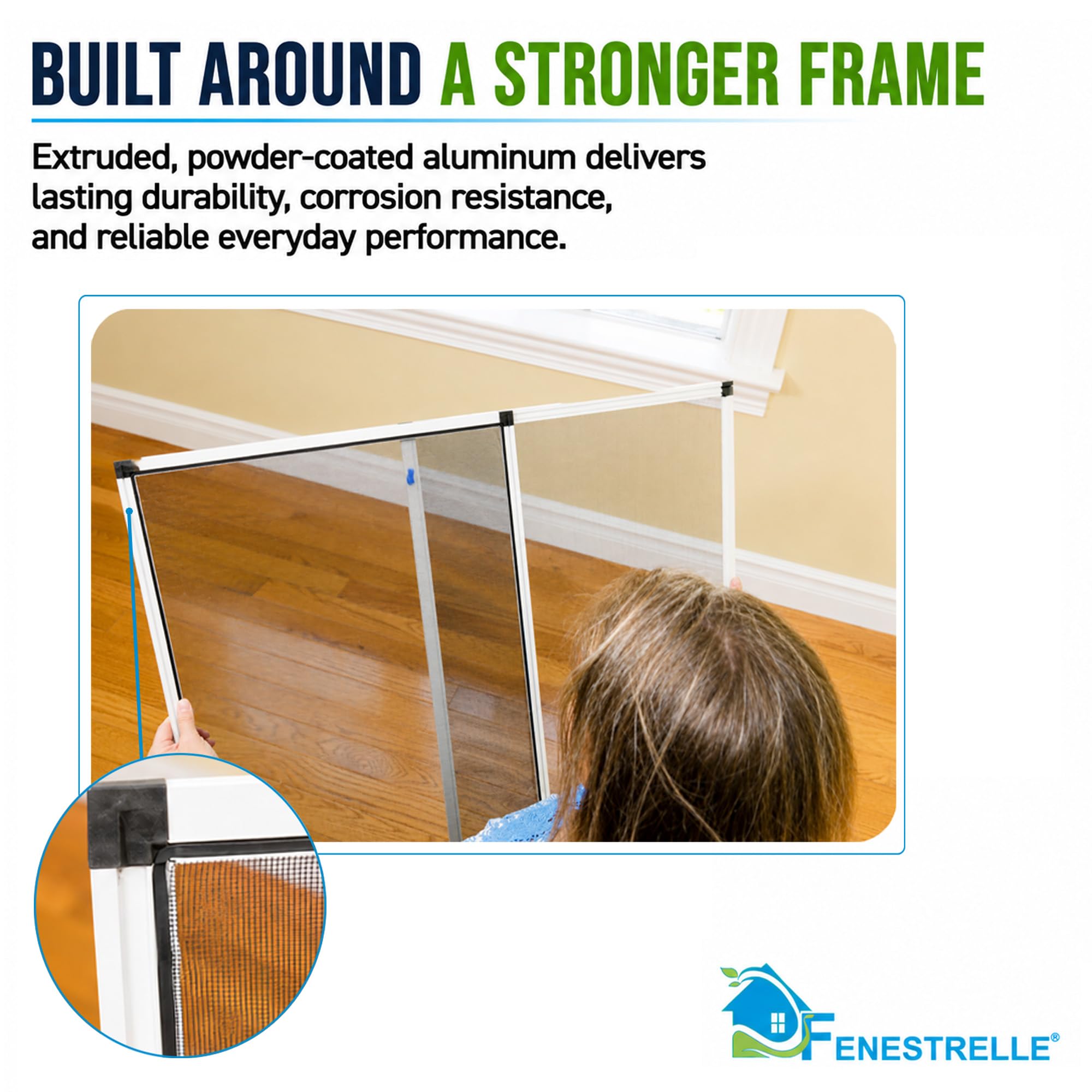 Fenestrelle Pantalla expansible para Ventana, Ajustable en 2 direcciones, Horizontal (20 Pulgadas de Alto x 28 a 54 Pulgadas de Ancho) o se Convierte en Vertical (28 Pulgadas de Alto x 20 a 38