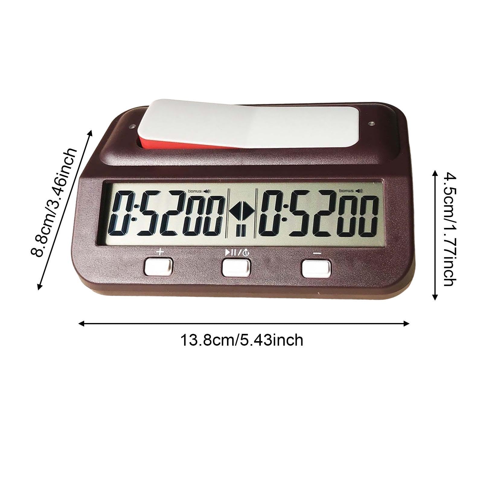 Orologio Digitale Scacchi Timer Elettronico Portatile Funzione Allarme Display Memoria Materiale PP Adatto a Regali Uso Domestico Allenamento, Rosso