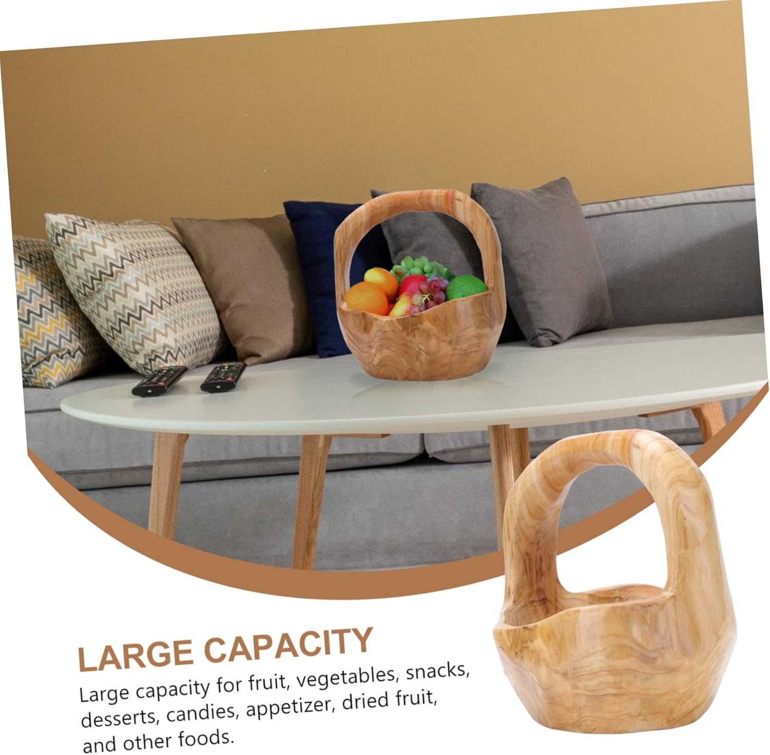 Alipis Creative Root Carving Wooden Fruit Basket Unique Snack Plate for Kitchen Counter Dining Room Rustic Handcrafted Fruit Bowl for Entertaining or Home Decor Random Style