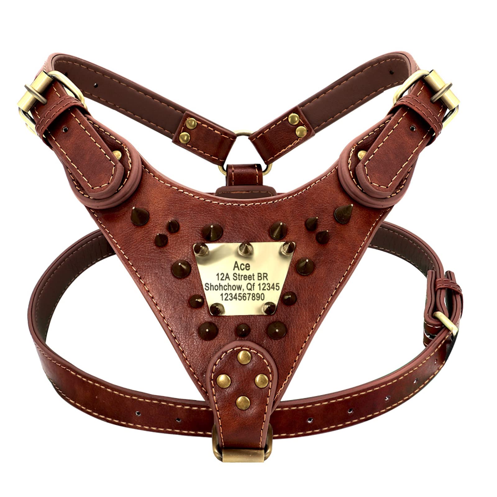 Pettorina Per Cani In Pelle Resistente Personalizzata Pettorina Per Cani Personalizzata Gilet Per Addestramento Per Cani Pettorina Per Feste Con Etichetta Anti-smarrimento Targhetta Maniglia