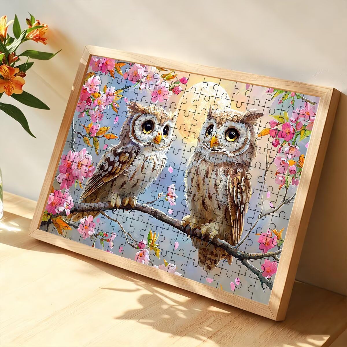 Puzzle 1500 sztuk sowa, puzzle dla dorosłych drewniany kwiat, puzzle 87 x