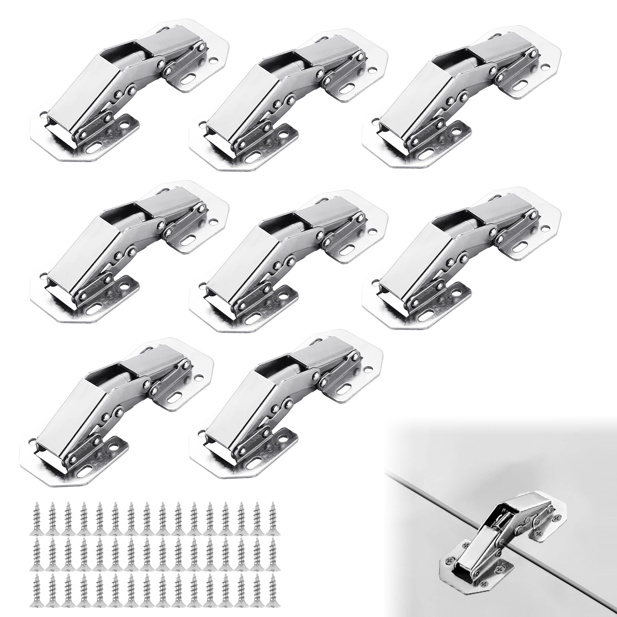Bansusu Silent Close Hinges for Kitchen Cupboard Doors, 90° Hinge, 8Pcs