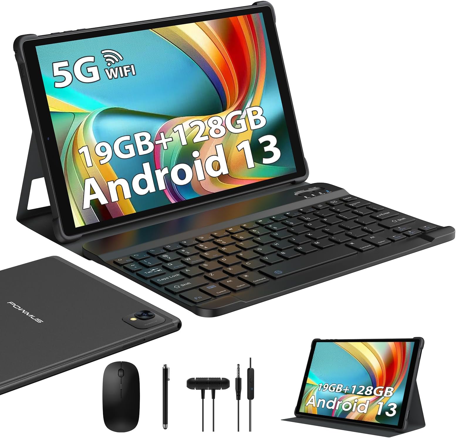 POWMUS Android 13 Tablet 10 Zoll Octa-Core 19GB RAM+128GB ROM 1920 * ...