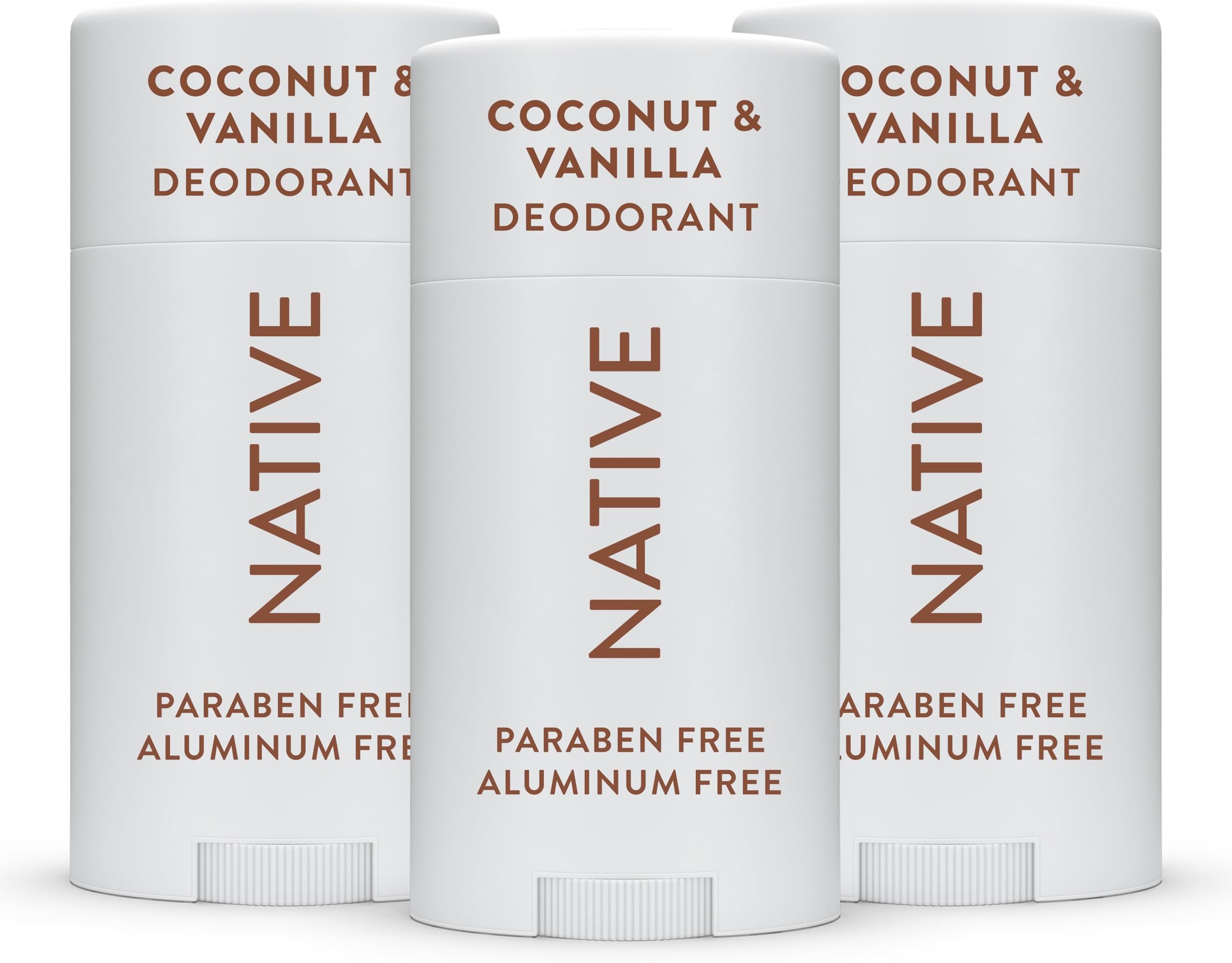 Native Deodorant - Natural Deodorant for Women and Men - 3 Pack Coconut & Vanilla - Contains Probiotics - Aluminum Free & Paraben Free, Naturally Derived Ingredients - Vegan, Gluten Free & Cruelty Free