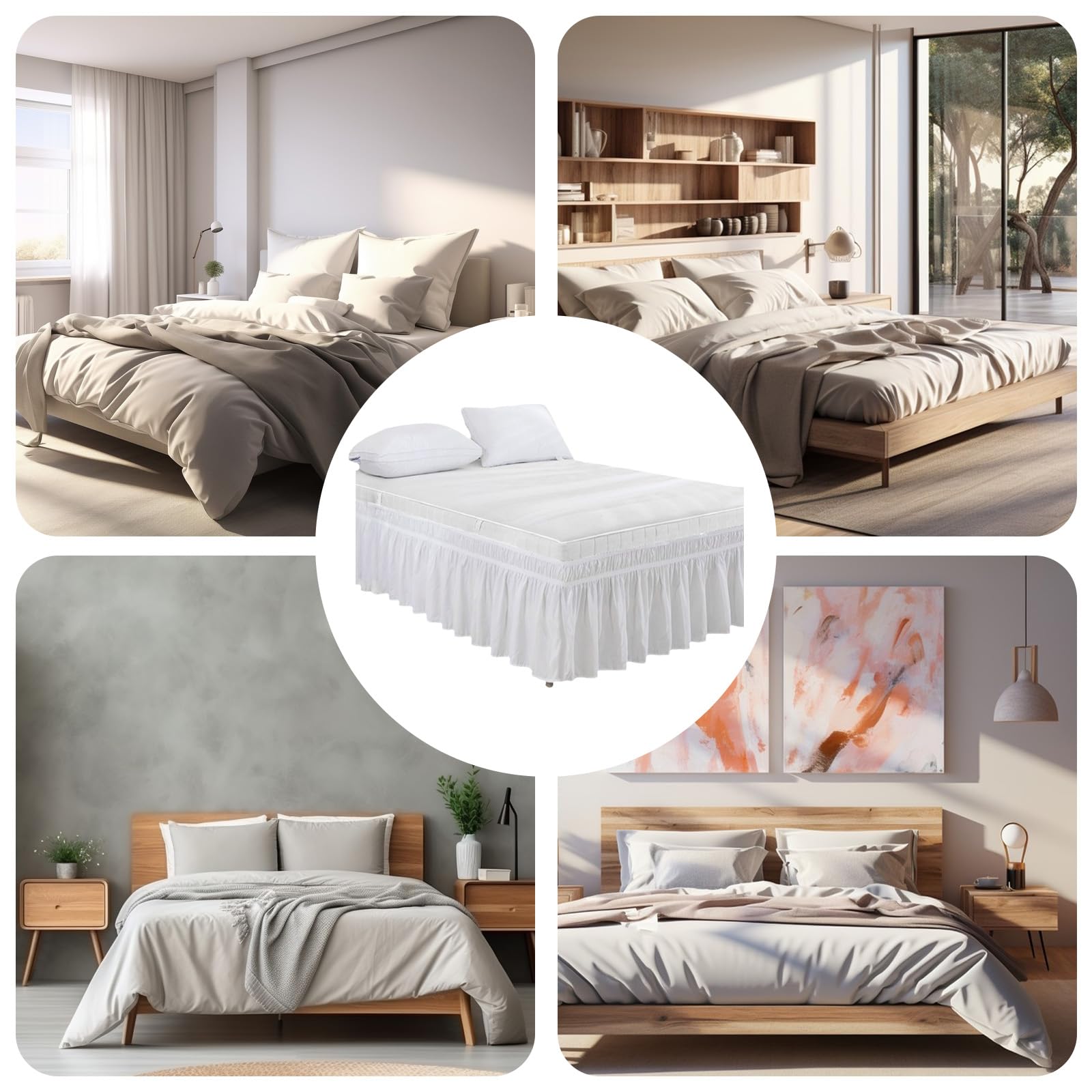 Mantovana Giroletto GENODA Per Letto King/Queen – 5 Colori Spessi In Poli/Cotone, 35,6 Cm Di Caduta
