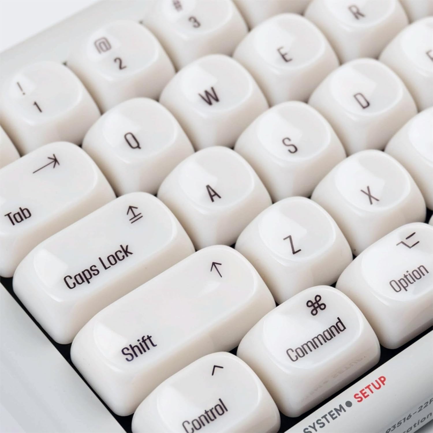140 Keys White PBT Keycaps MOA Profile Keycap Set Minimalist White Mac Style Custom Cute Ceramic Keycaps for MX Switches Mechanical Keyboard