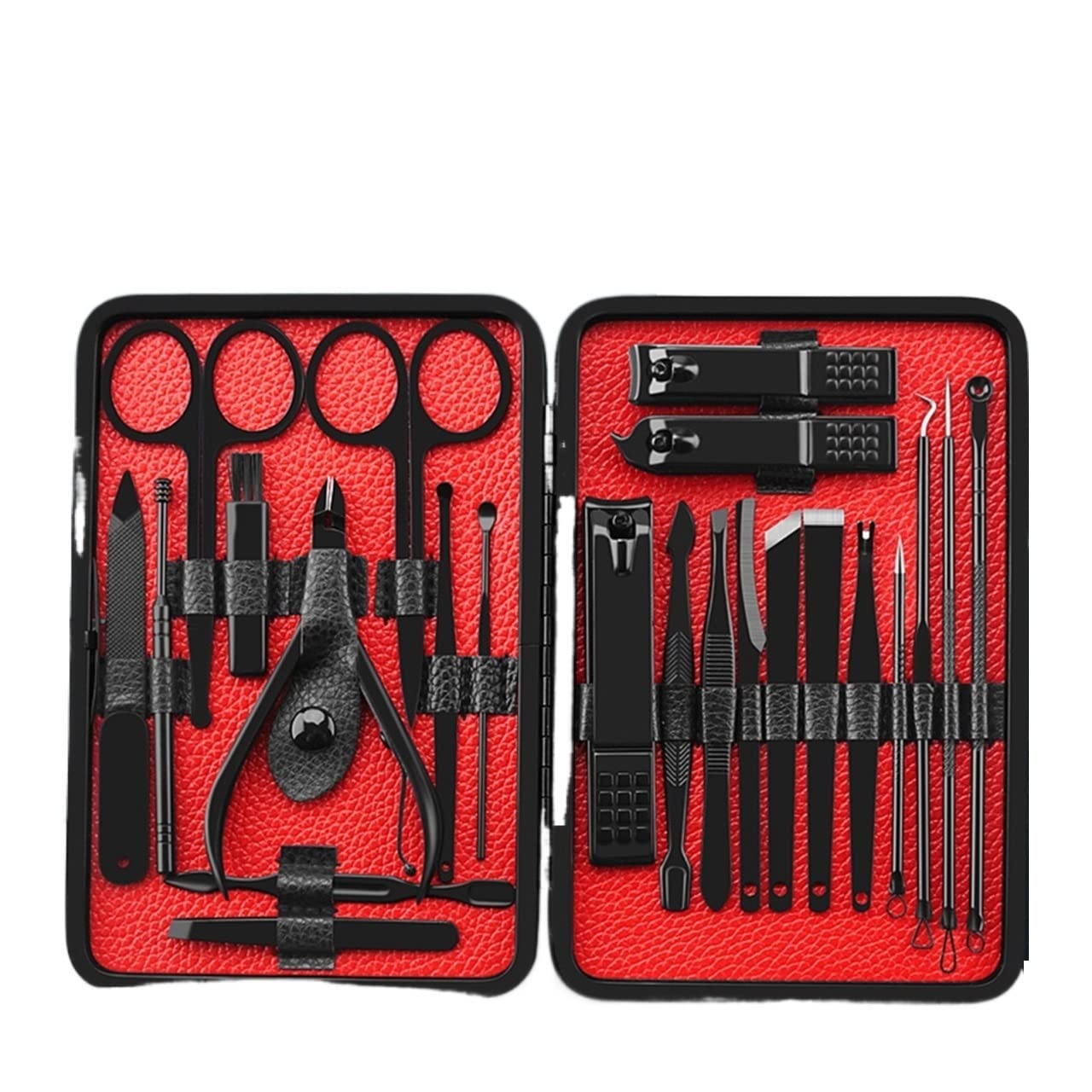 Juego de tijeras profesionales de pedicura para cutículas, pinzas de gancho, cortador de uñas para manicura (azul 7 piezas)