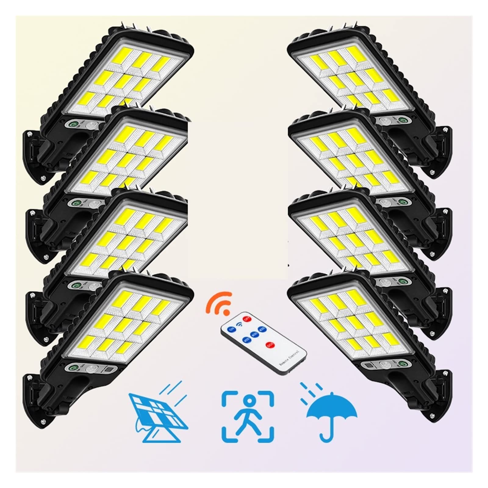 Zewnętrzna lampa solarna, 1~8 paczka słoneczne lampy uliczne zewnętrzna 108COB LED lampa słoneczna z 3 trybami oświetlenia czujnik ruchu bezpieczeństwo do ogrodu Patio ścieżka Yard(60SMD-616-2,3pcs)