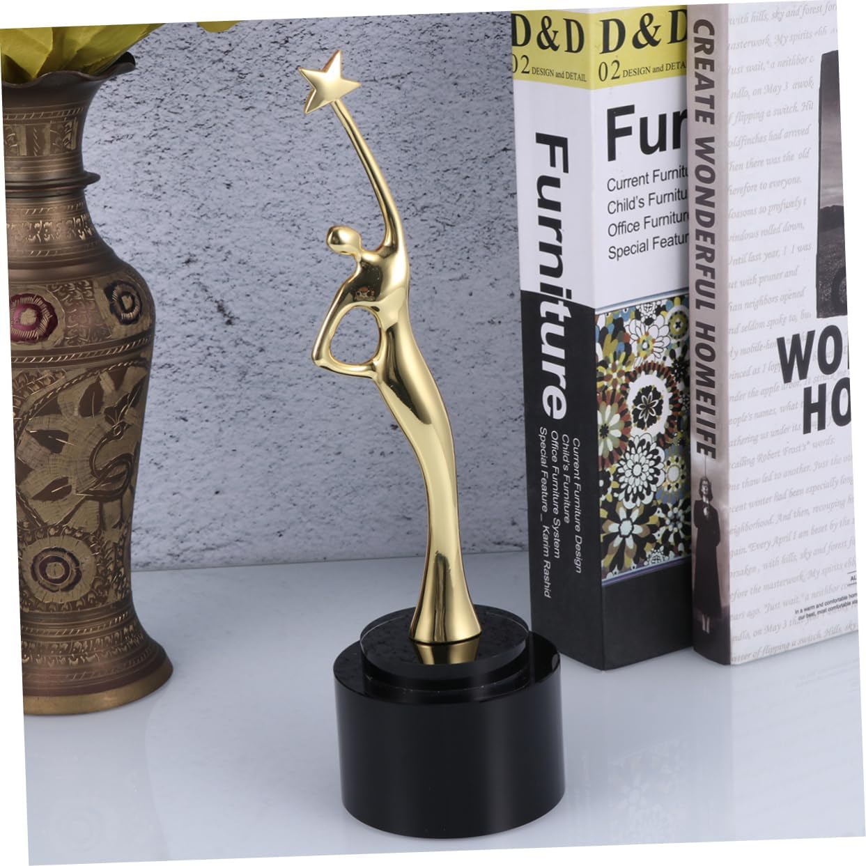 POPETPOP 1pc Metal Golden Award Trophy Gold Man Trophy for Boy Girl Parties Game Prizes and Celebrations for Competitions and Events