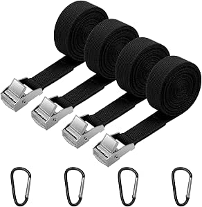 Hihaha Ratchet Tie Down Straps Heavy Duty 800kg - 1x 26' Adjustable Belt For Motorcycle Trailer Truck Cargo