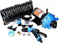 Vista 10 de [Versión mejorada] Bomba de agua dulce de 12V CC para RV, 7GPM 70PSI, bomba de diafragma autocebante de cinco cámaras con interruptor de presión