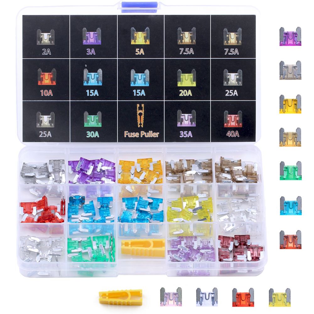 Winlyn Low Profile Mini Blade Fuse Assortment 140pcs Assorted Auto Car Truck 2 3 5 7.5 10 15 20