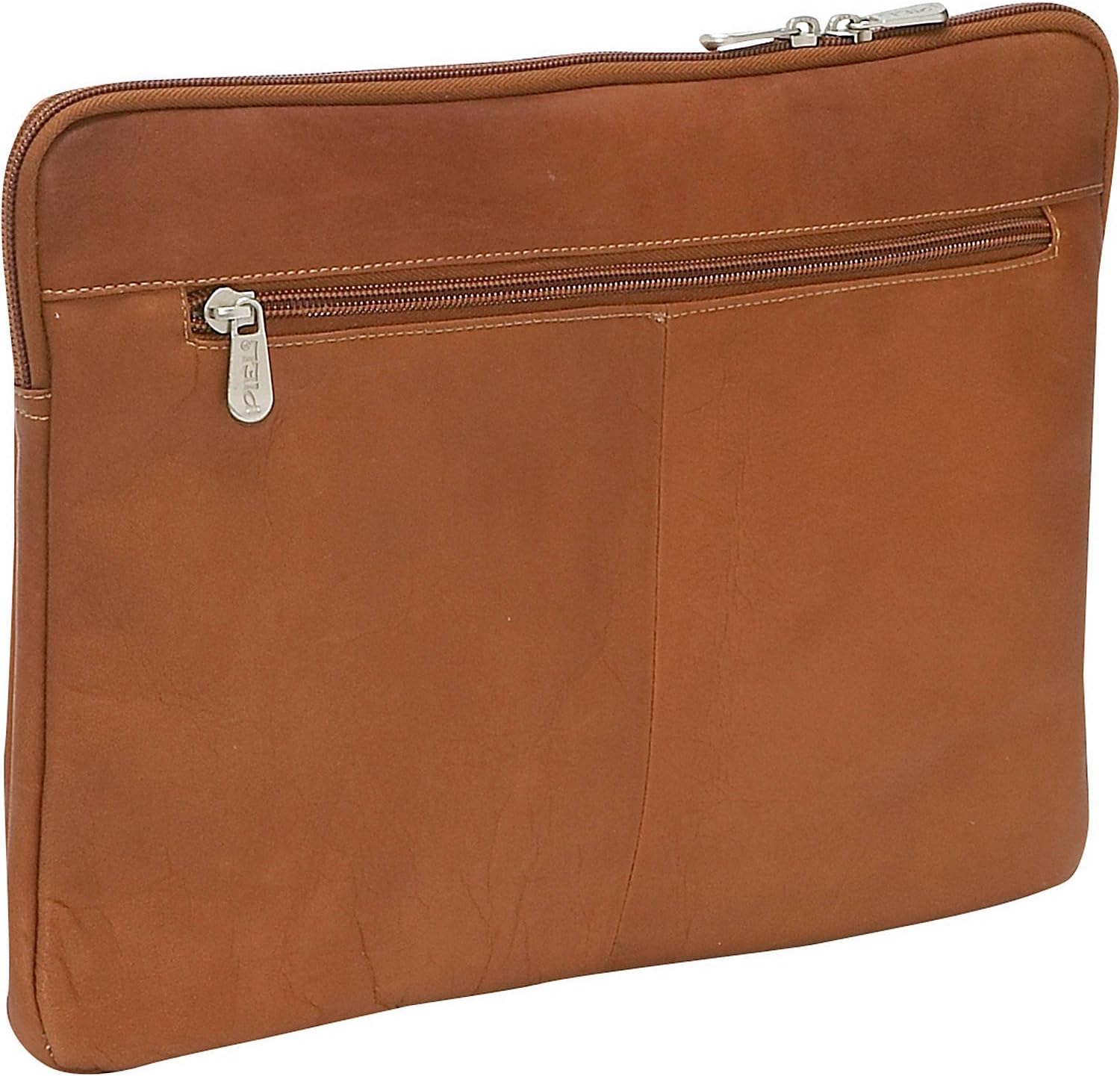 Piel Leather 13 Inch Zip Laptop Sleeve, Saddle, One Size