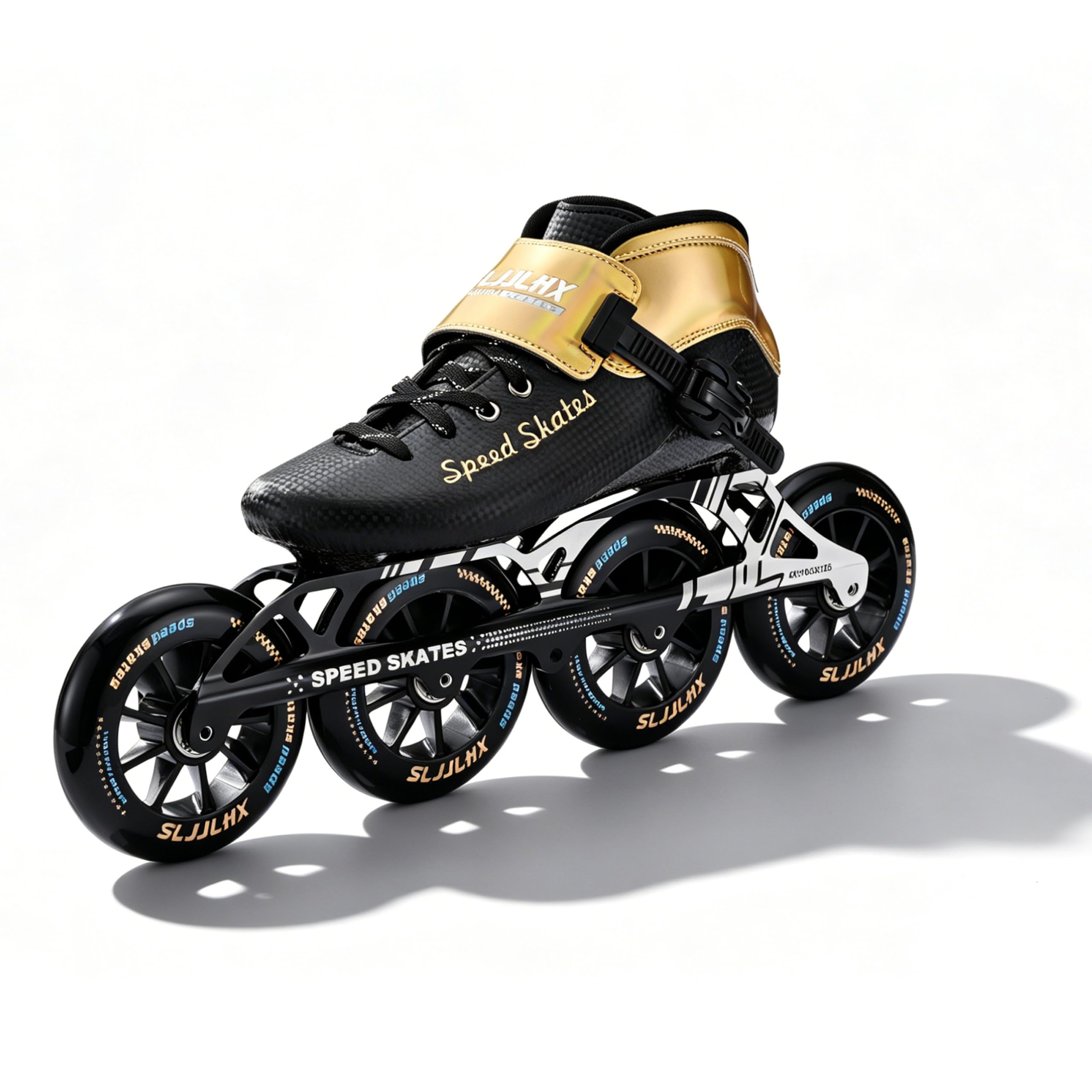 Inline Speed Skates for Men Women,Professional Carbon Fibre Roller Skates Blades Adult Male Female, High Performance Racing Skates for Marathon Racing &amp; Outdoor Fitness,Black