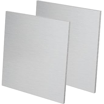 2 PCS 6061 12 x 12 x 1/4 Inch Aluminum Sheet Plate, Thick Square Plate With Protective Film