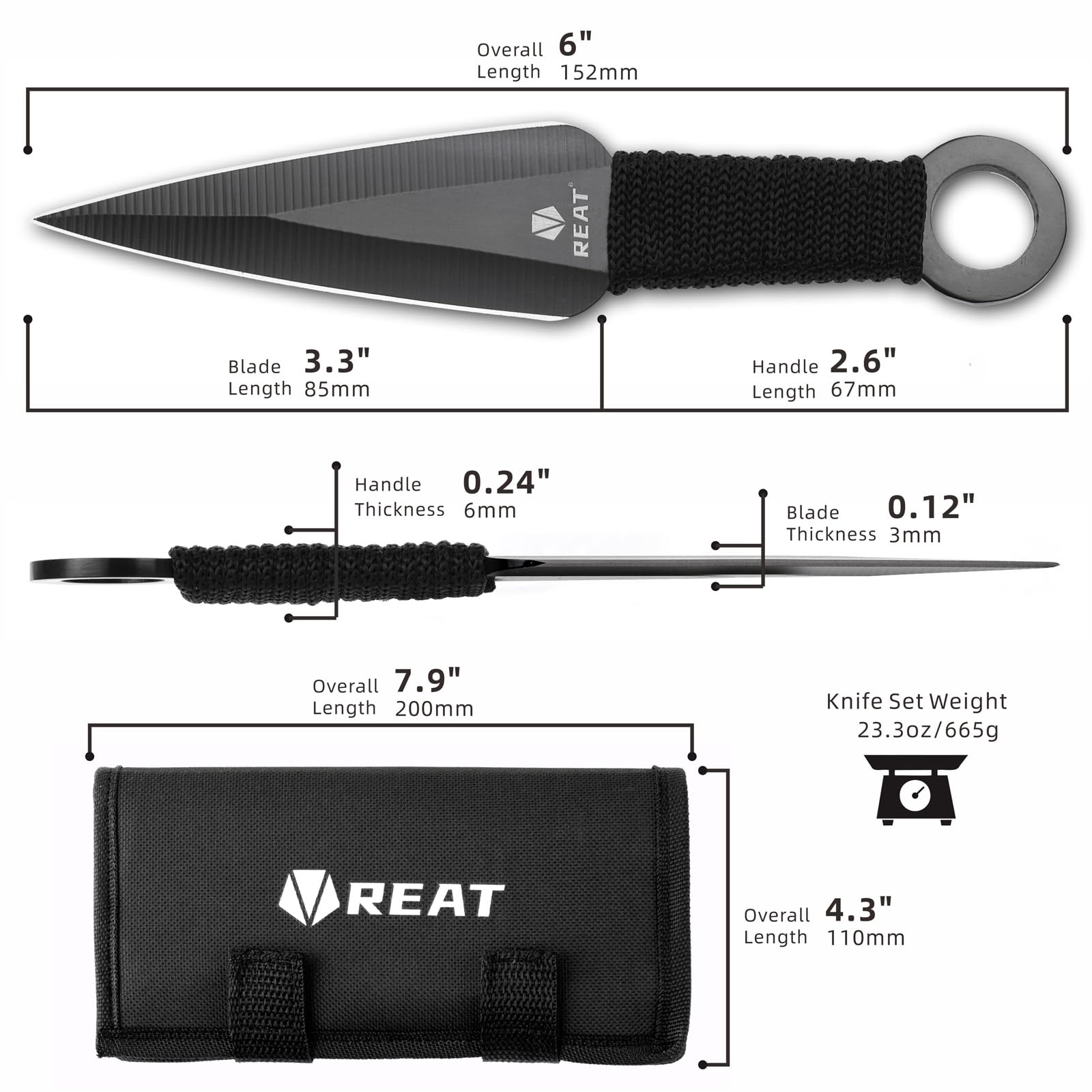 REAT Throwing Products - 12 Piece, 6