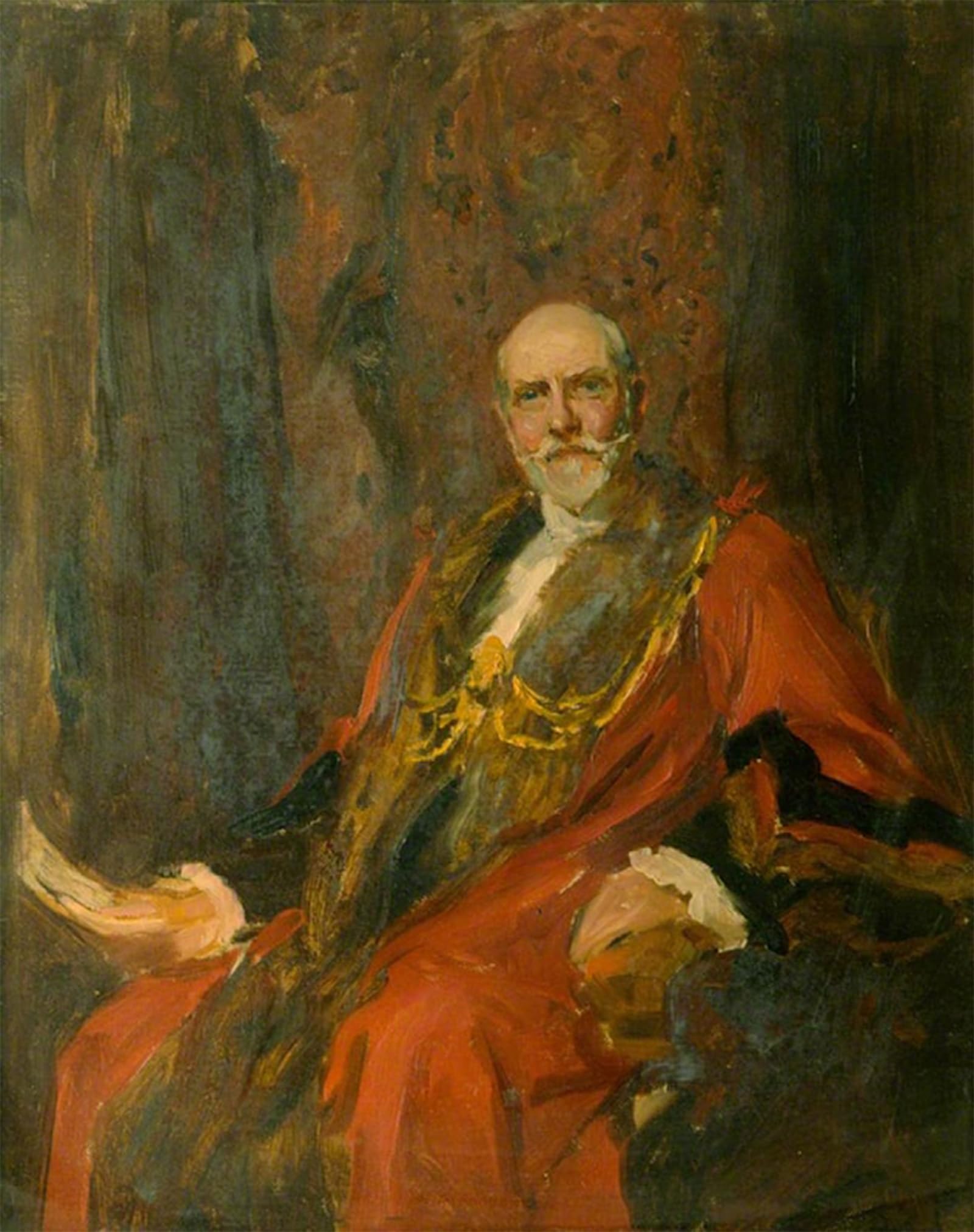 SERENDIPITP Vintage Picture Print on Canvas Wall Art Poster Study of a Lord Mayor by Sir Hubert Von Herkomer Artwork Print Poster for Wall Decor 60x90cm