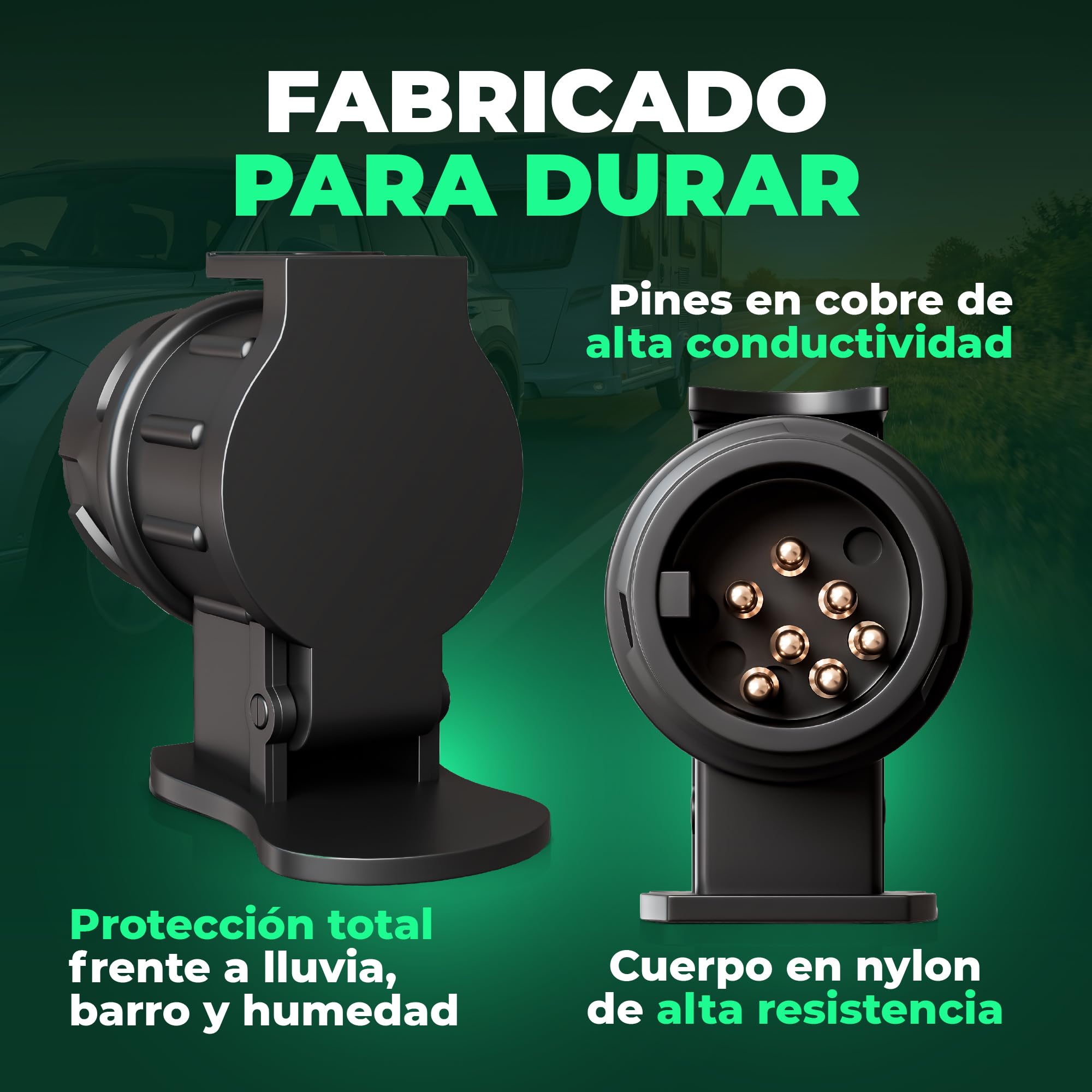 Medicaly Enganche Remolque - Adaptador de Remolque 13 a 7 Pines - Convertidor Enchufe Caravana a Coche - Adaptador Eléctrico Universal para Remolque, Caravana - Conexión Segura e Impermeable. — view 6