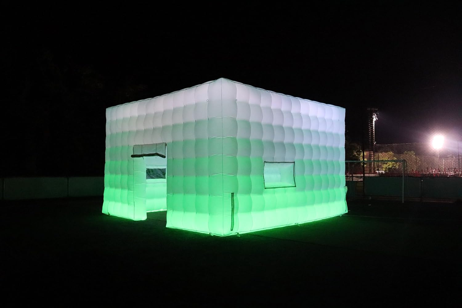 SAYOK Inflatable Air Cube Tent Inflatable Tent House for Party Event Show Business/Private Use(White,19.7x19.7x11.5ft,with Lights)