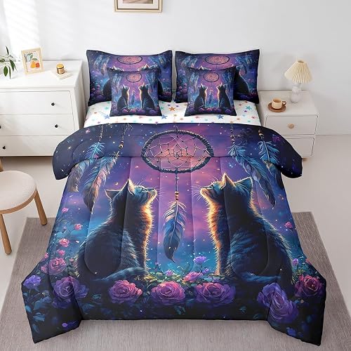 Erosebridal Little Cat Bed in a Bag Queen Comforter Set 7 Pi