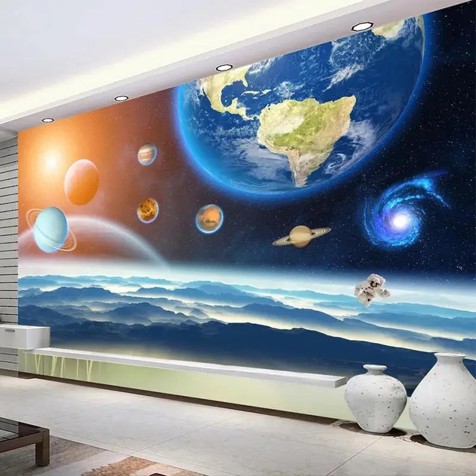 Mural tapeta stereoskopowa planeta wszechświat gwiaździste niebo 3D obraz ścienny salon sofa sypialnia tło wystrój domu mural sztuka