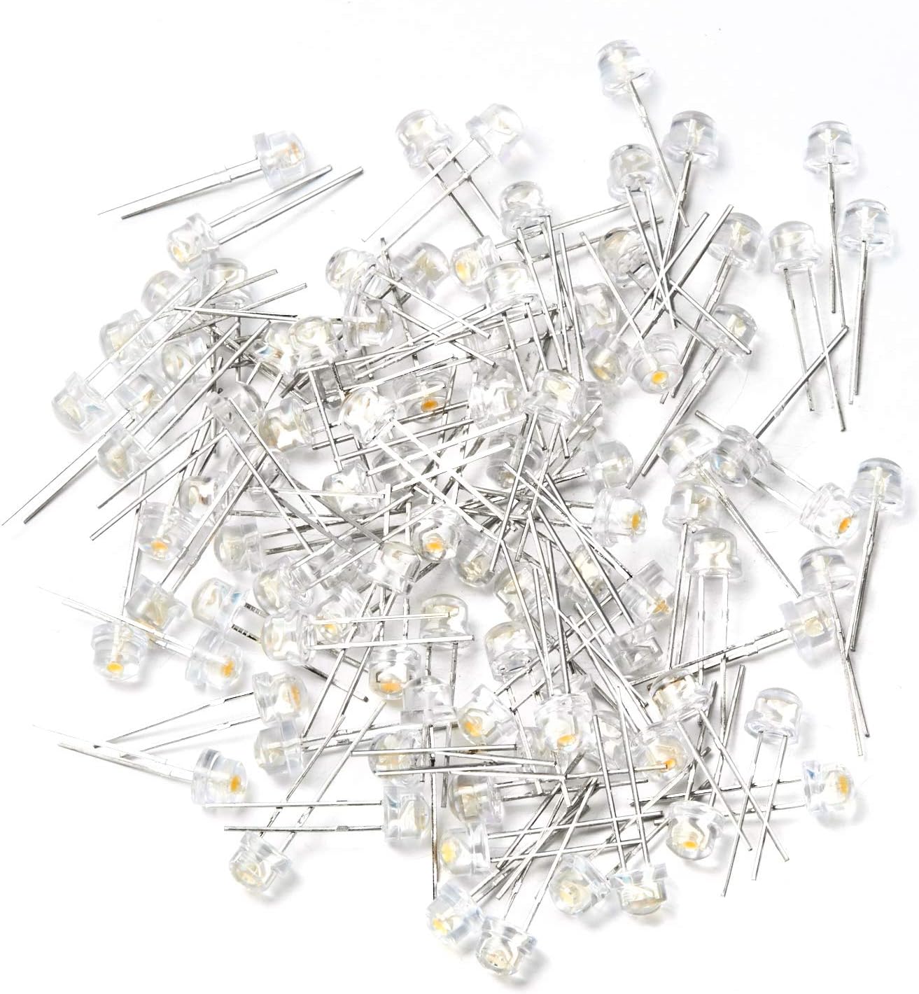 CHANZON 100 pcs 5mm Warm White Straw Hat LED Diode Lights (DC 3V 20mA) image 5