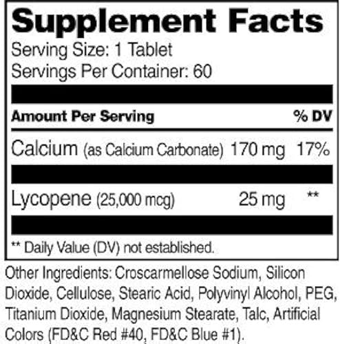 Miniatura 4 de LICOPENO, Máxima fuerza, 25 mg, paquete de triple valor (3 x 60 tabletas) por 21st Century Health Care