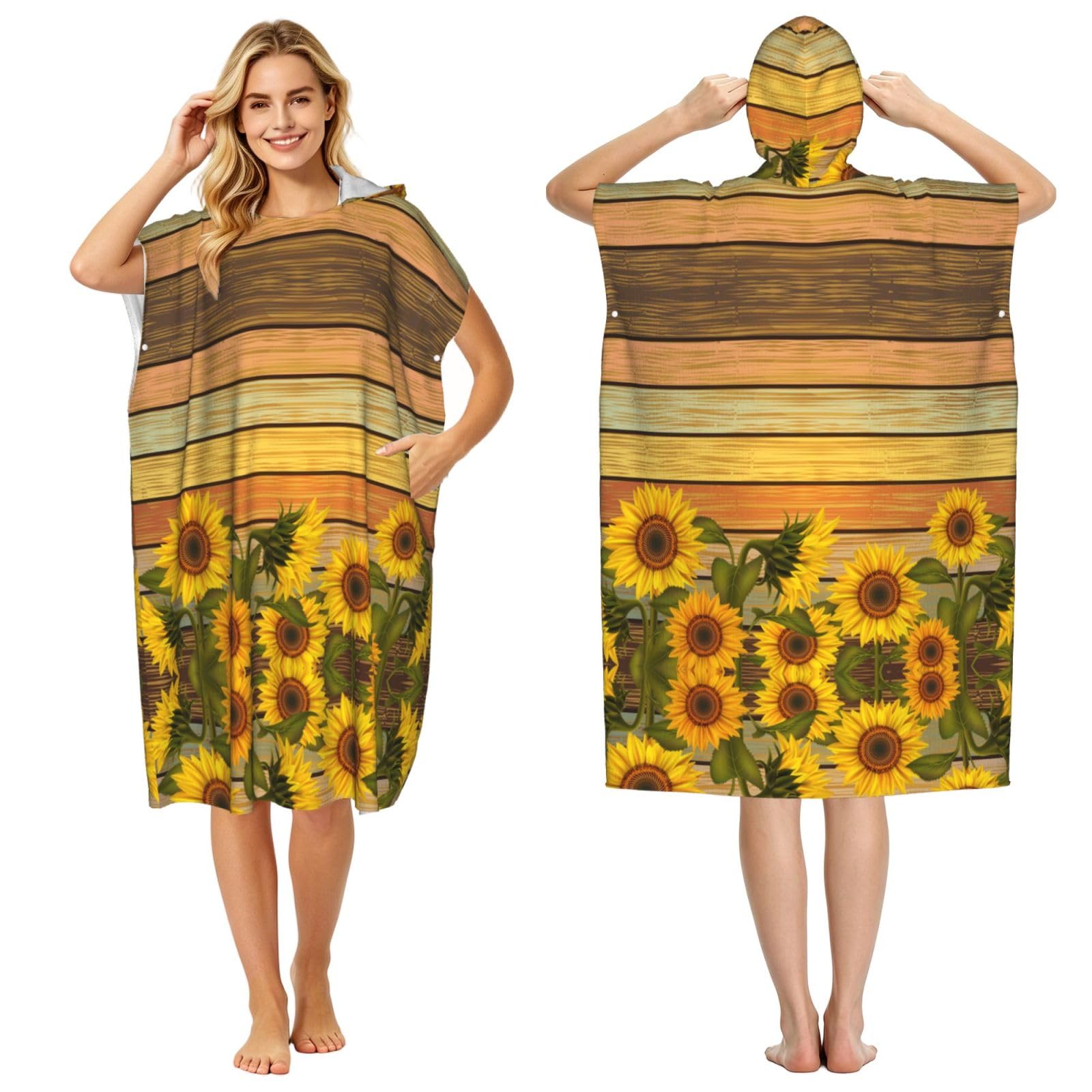 Peignoir à capuche pour piscine plage adultes hommes femmes