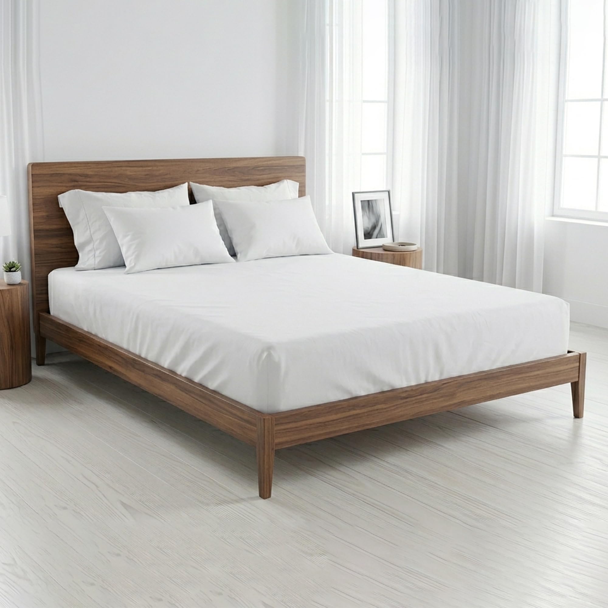 100% Egyptian Cotton 400TC King Size Fitted Sheet, 25cm Deep Pocket