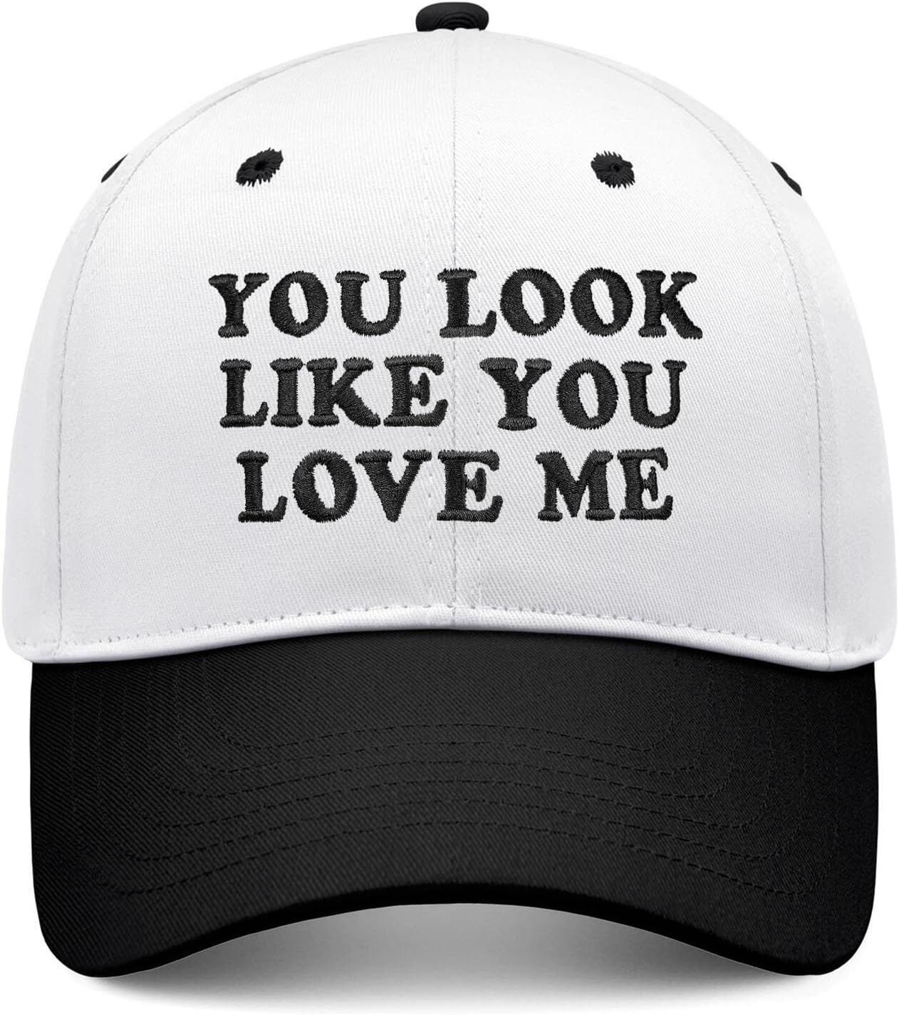 You Look Like You Love Me Hat, Funny Vintage Trucker Hats for Women Men, Trendy Embroidered Snapback Baseball Cap Black