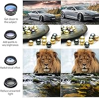 Vista 7 de Kit de lentes para cámara de teléfono Godefa, 14 en 1 con luz para selfies para iPhone 14 13 12 11 Xs X Pro Samsung y otros smartphones Android