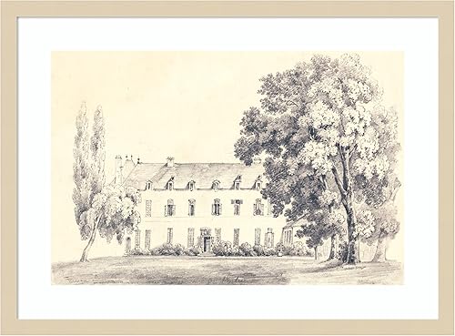 Amanti Art Cuadro de pared enmarcado de madera de Country House by Wild Apple Portafolio (25 pulgadas de ancho x 19 pulgadas de alto), marco natural