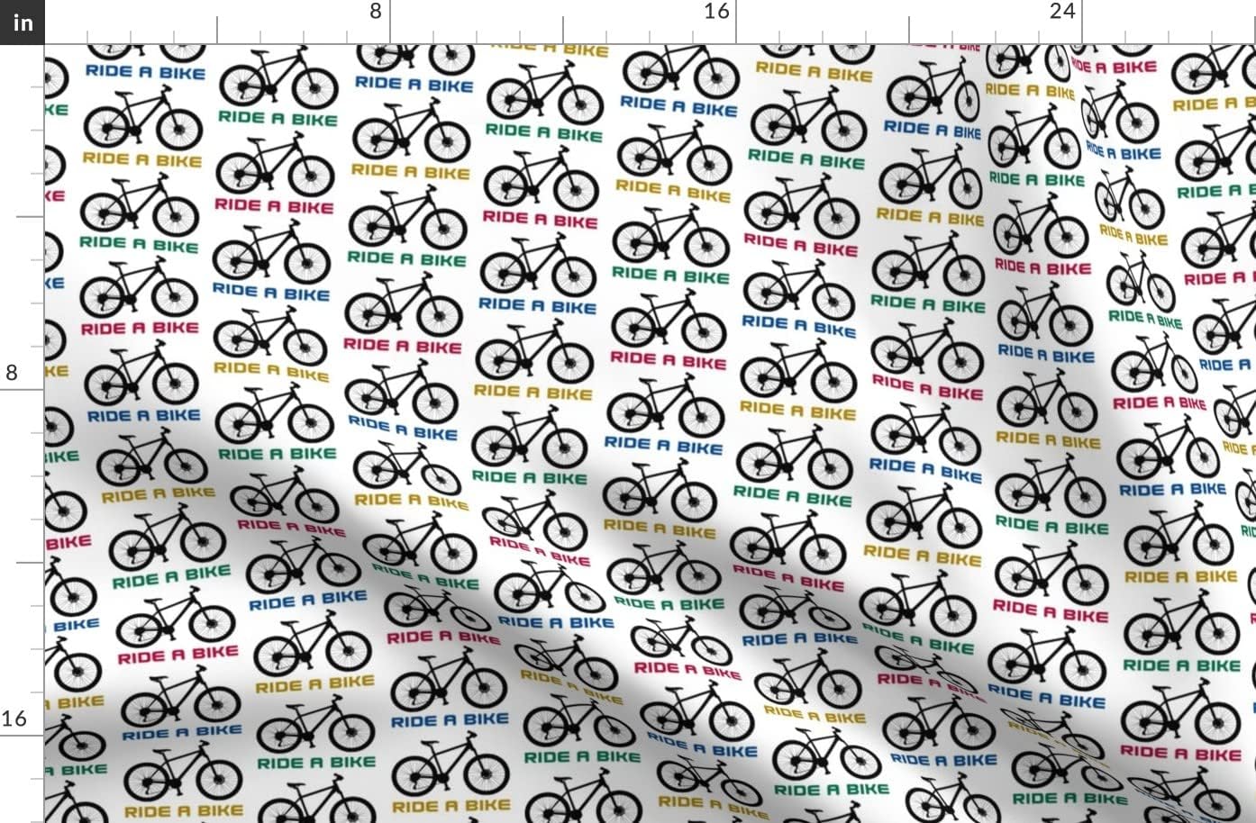 Spoonflower Fabric - Bike Bikes Mountain Bicycles Cycling Printed on Organic Cotton Sateen Fabric by The Yard - Sewing Quilting Apparel Home Decor