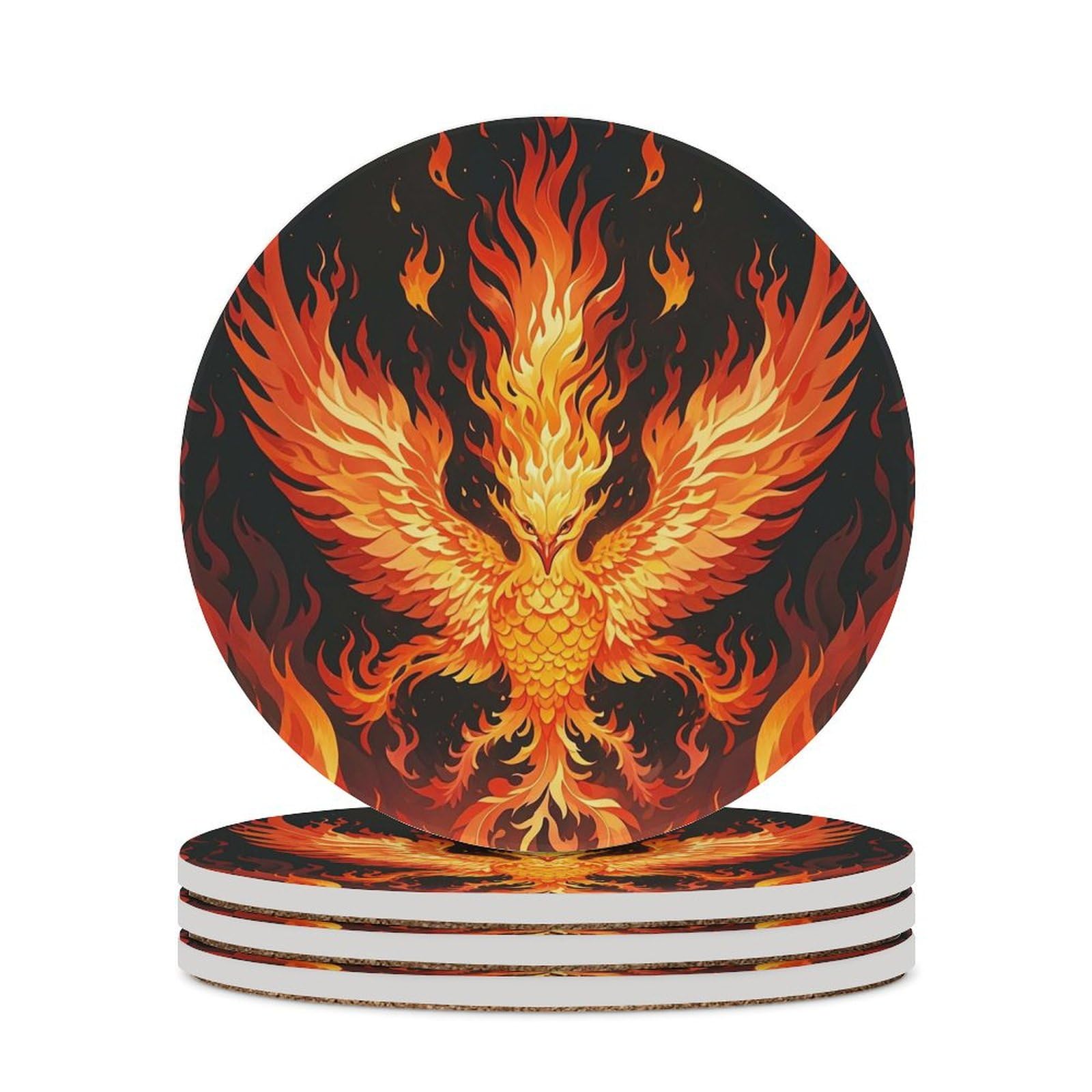 Sous-verres ronds en céramique Phoenix pour éviter les taches sur votre table