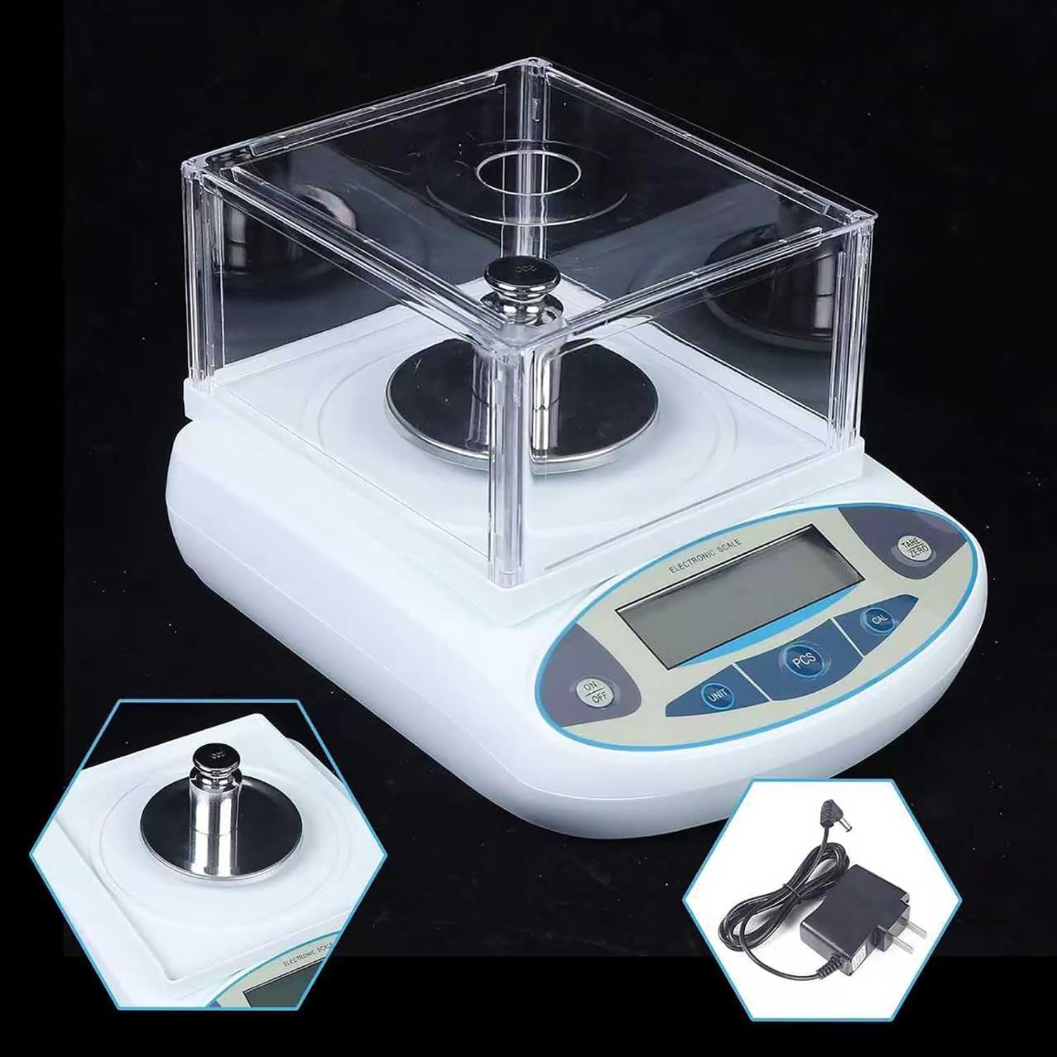 COYEUX Bilancia Analitica da Laboratorio, Bilancia Analitica di Precisione 500 G X 0,001 G, con Schermo Protettivo E Display LED, per Bilancia per Gioielli