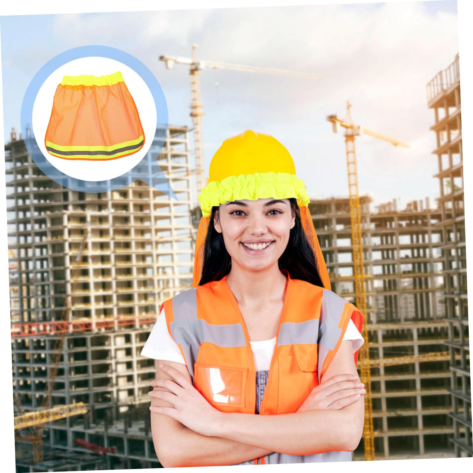 SHINEOFI Visiera Parasole Per Elmetto Uv Copertina Casco Hardhat Protezione Per Il Collo Protettore Del Cappello Accessori Per Elmetti Rete in Fibra Chimica