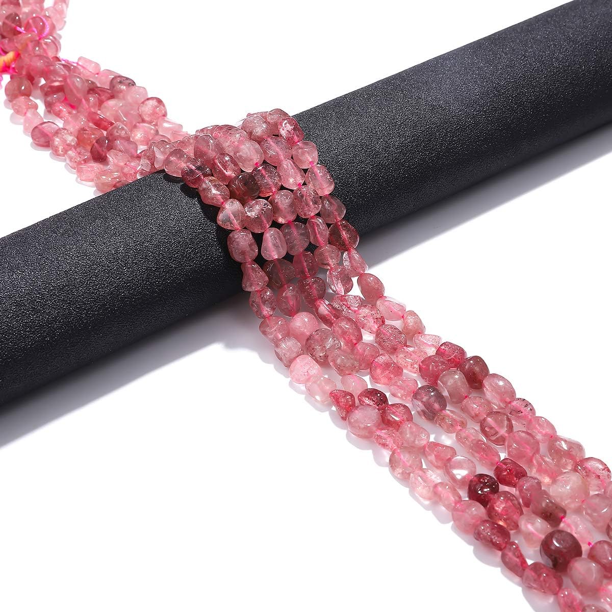 Irregular Natural Strawberry Crystal Stone Loose Semi Gemstone Beads for Jewelry Making 7-10mm 38cm Strawberry Crystal 7-10mm 38cm