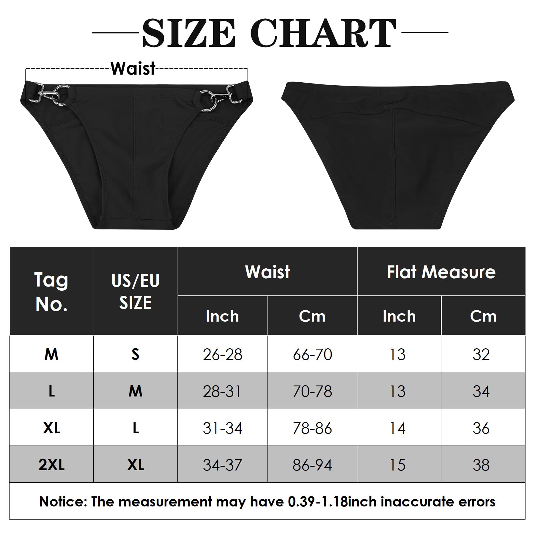 SEAUR Bañador para hombre, ajustado, corto, mini bañador con hebillas de metal, sexy, moda, natación, verano, playa, piscina, S, M, L, XL