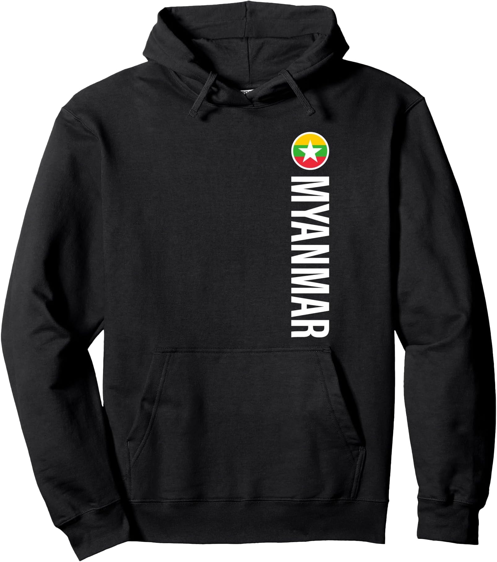 Myanmar Flag Vertical Pullover Hoodie