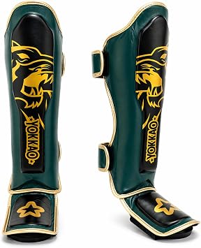YOKKAO Muay Thai Designer Shin Guards Superior Protection and Support for Muay Thai, Kickboxing, and MMA - Premium Quality and Stylish Design for All Skill Levels