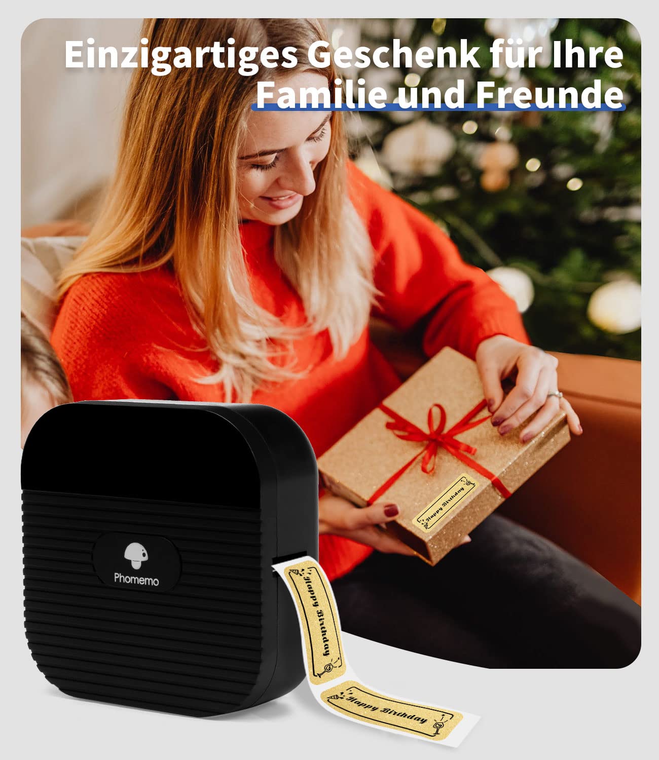 Zestaw upominkowy Q31 drukarka etykiet z 3 rolkami białej/przezroczystych/różowych etykiet, Phomemo Q31 Bluetooth, drukarka etykiet, samoprzylepna, do domu i biura, z 3 rolkami etykiet (czarny)