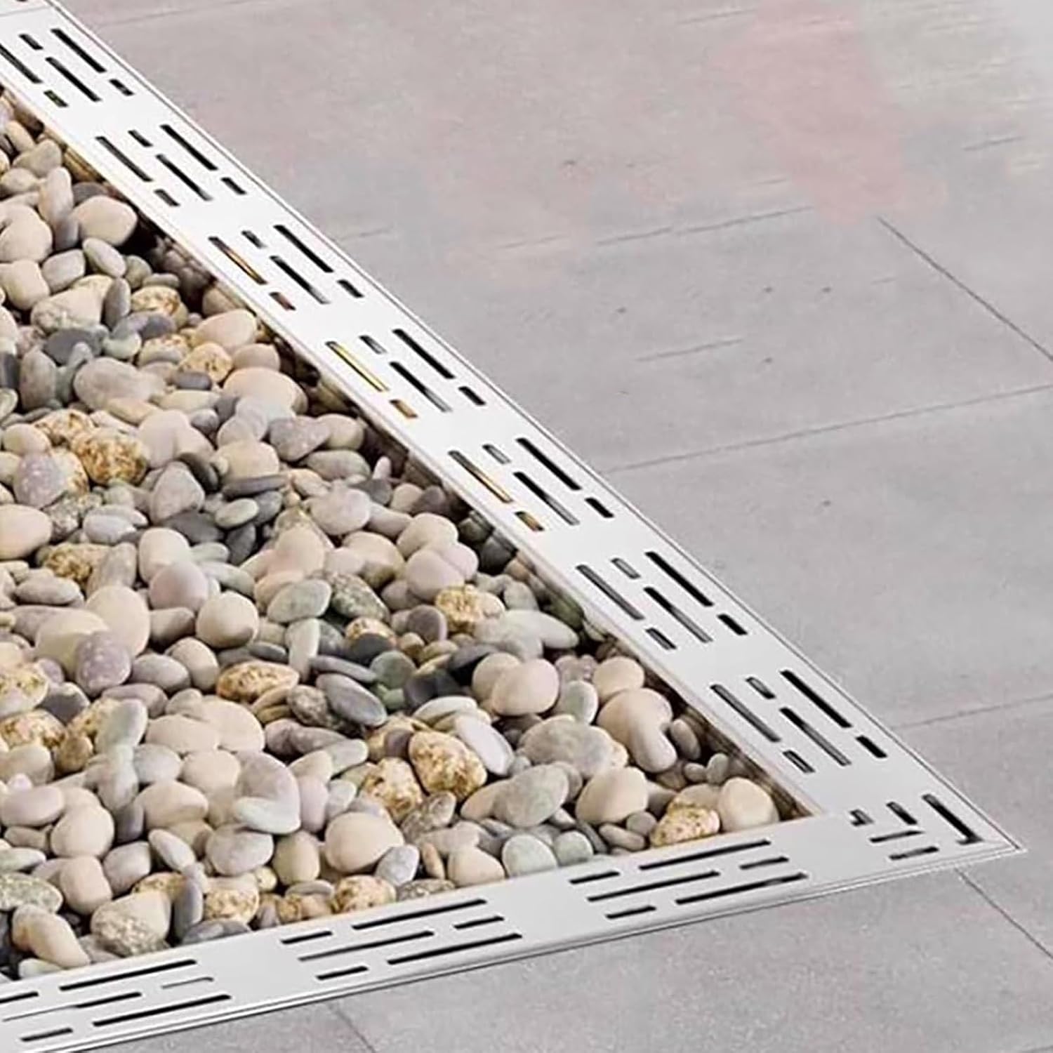Stainless Steel Trench Drain for Patio, Easy Install Bathroom Sink and Bathtub Drain Strainer, Outdoor Floor Trench Drain Grates(3.9 * 1.2in)