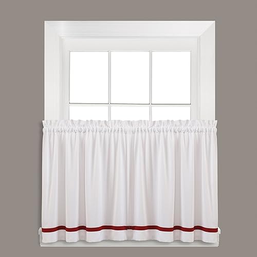 Miniatura 11 de SKL Home by Saturday Knight Ltd. Kate Swag Valance Par de cenefas, color gris pardo, 58 pulgadas x 28 pulgadas Gris