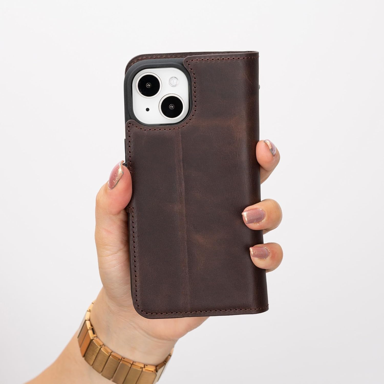 Venito Wallet Case for iPhone 15 Case Wallet with Card Holders and RFID Blocking, Leather Phone Case, Magnetic Closure Detachable Phone Cover 6.1 inches - Coffee Brown