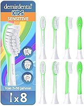 demirdental Ersatzbürsten for Kids passend für Philips Sonicare Ersatzbürsten Kids, Kinder Schallzahnbürsten, Kinder Ersatzbürsten ab 7 Jahre, entspricht HX6048, Grün, 8er Set