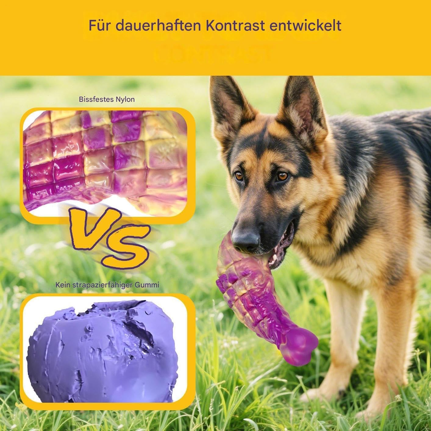 Set di 3 giocattoli interattivi da masticare per cani in nylon | Materiale privo di schegge per la pulizia dei denti; adatto per cuccioli di piccola e media taglia e tutte le razze; per